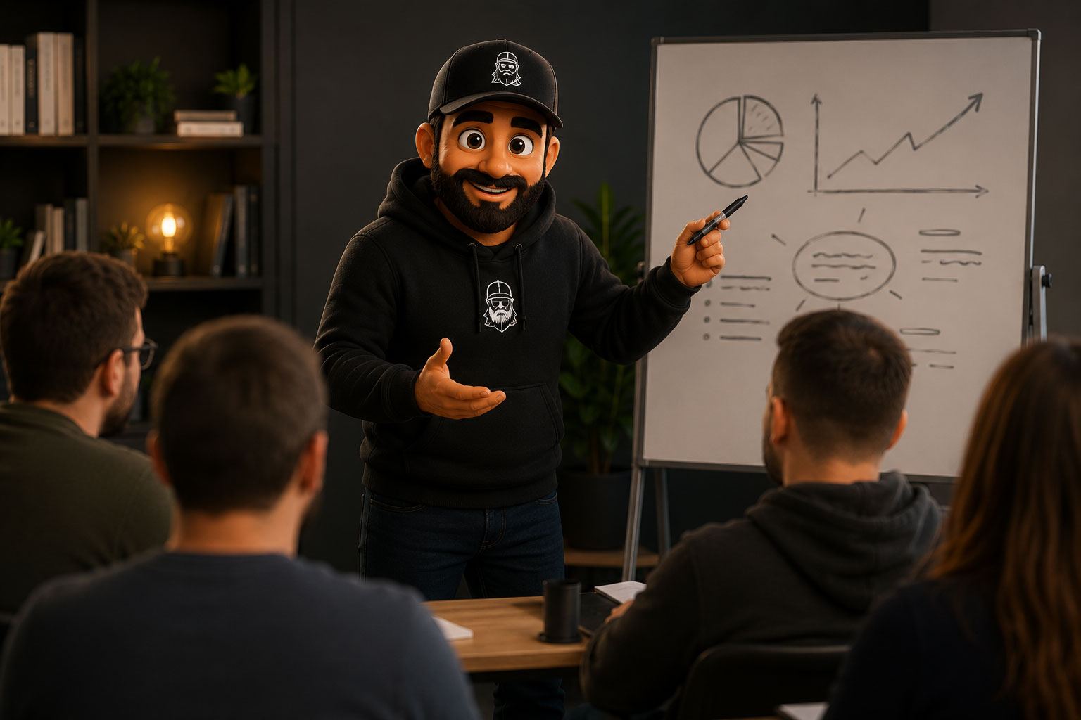Cursul Facem Totul Împreună – Valentin explicând la flipchart