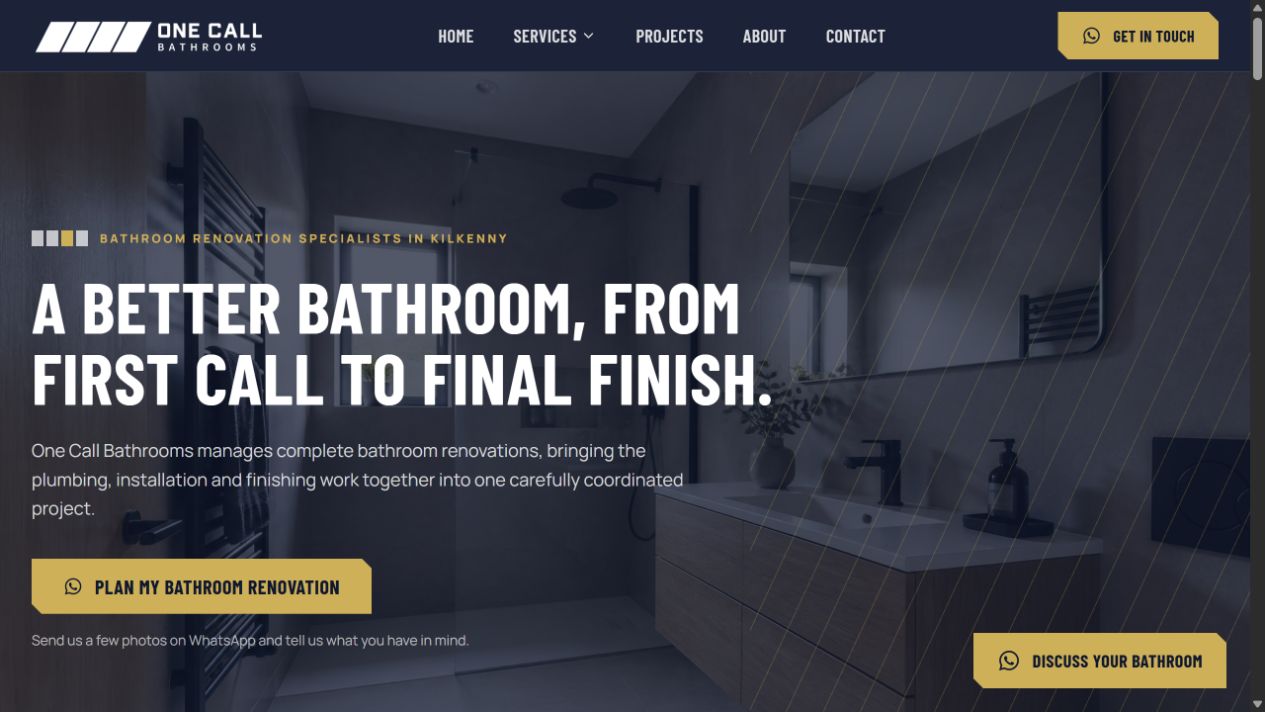 Website One Call Bathrooms