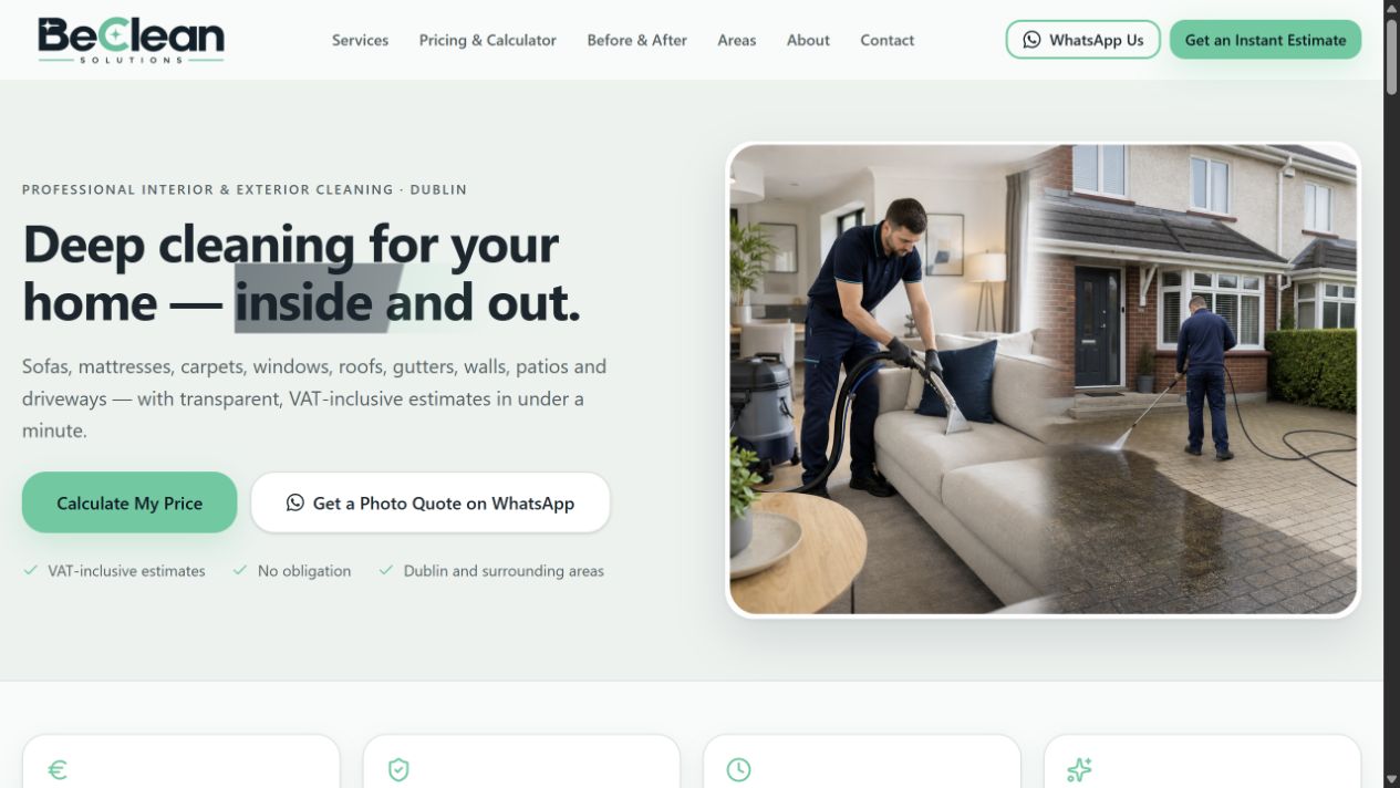 Website BeClean Solutions