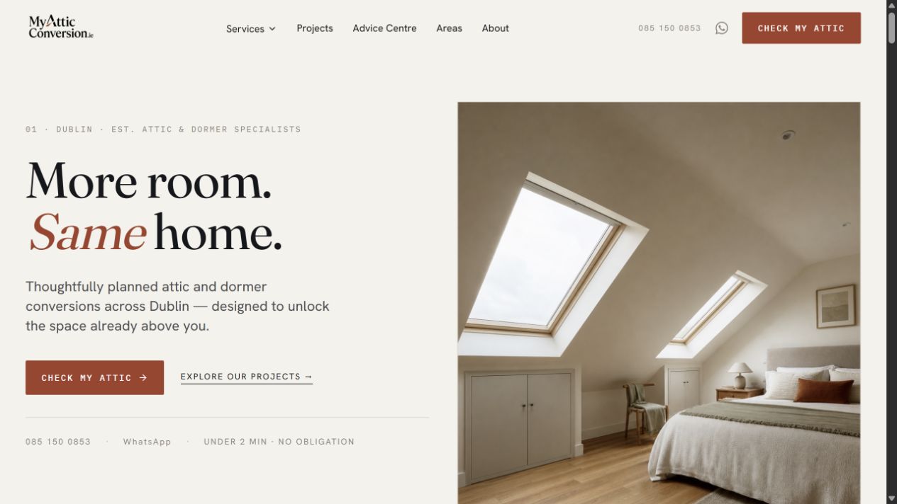Website myAtticConversion.ie