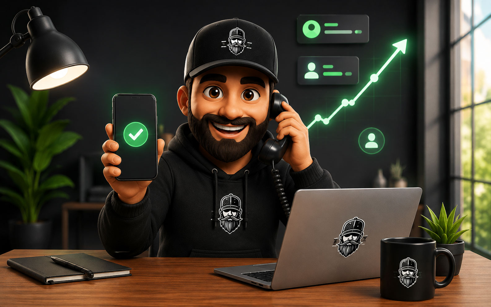 Antreprenor care primește cereri noi de ofertă pe telefon
